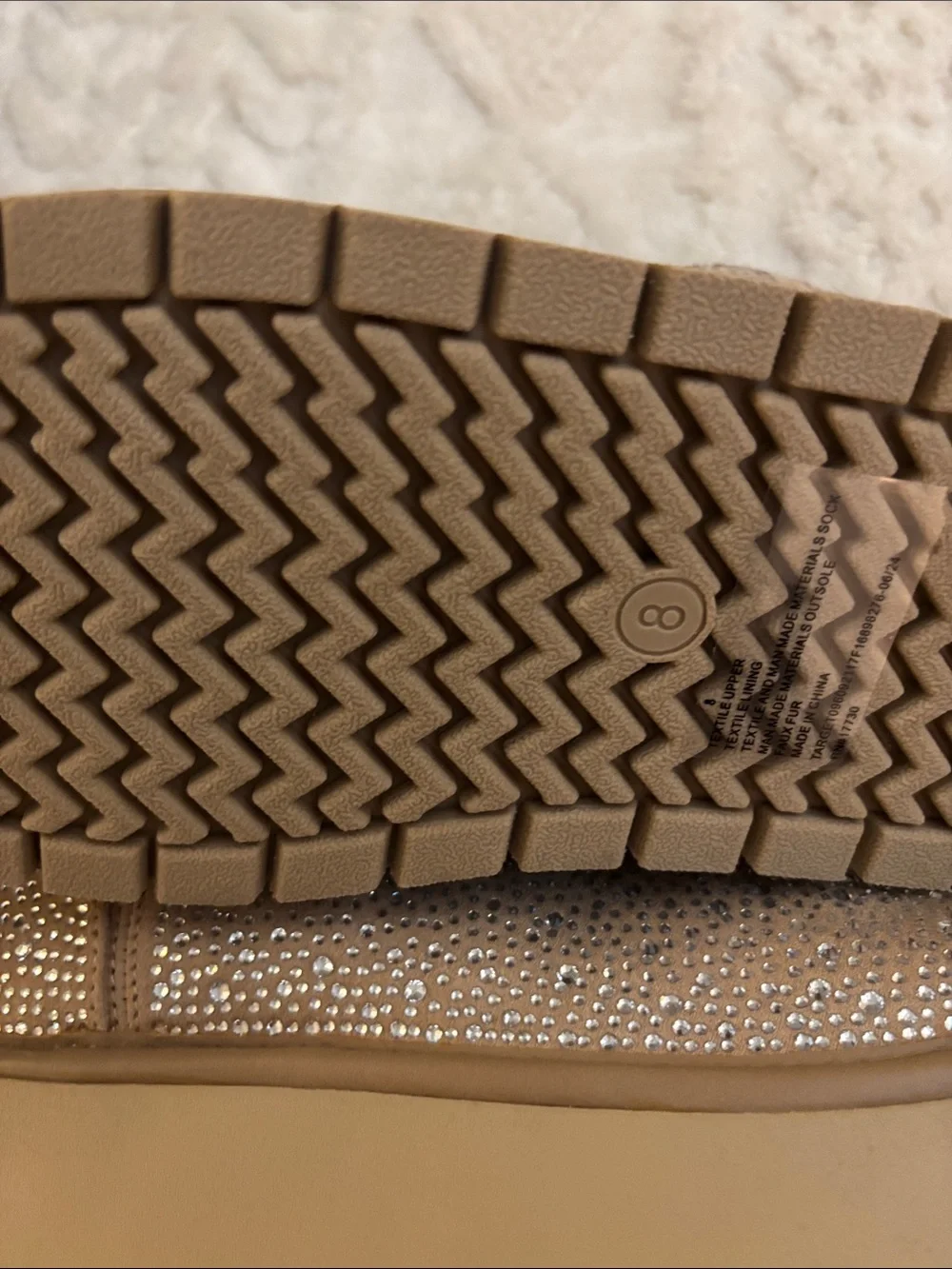 Wild Fable Sparkle Platform Ankle Boot - Beige with Memory Foam Size 8